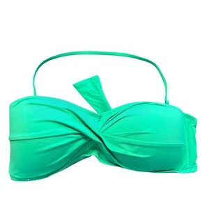 Tommy Bahama Green Swim Top Bandeau Twist Front Removable Strap L‎